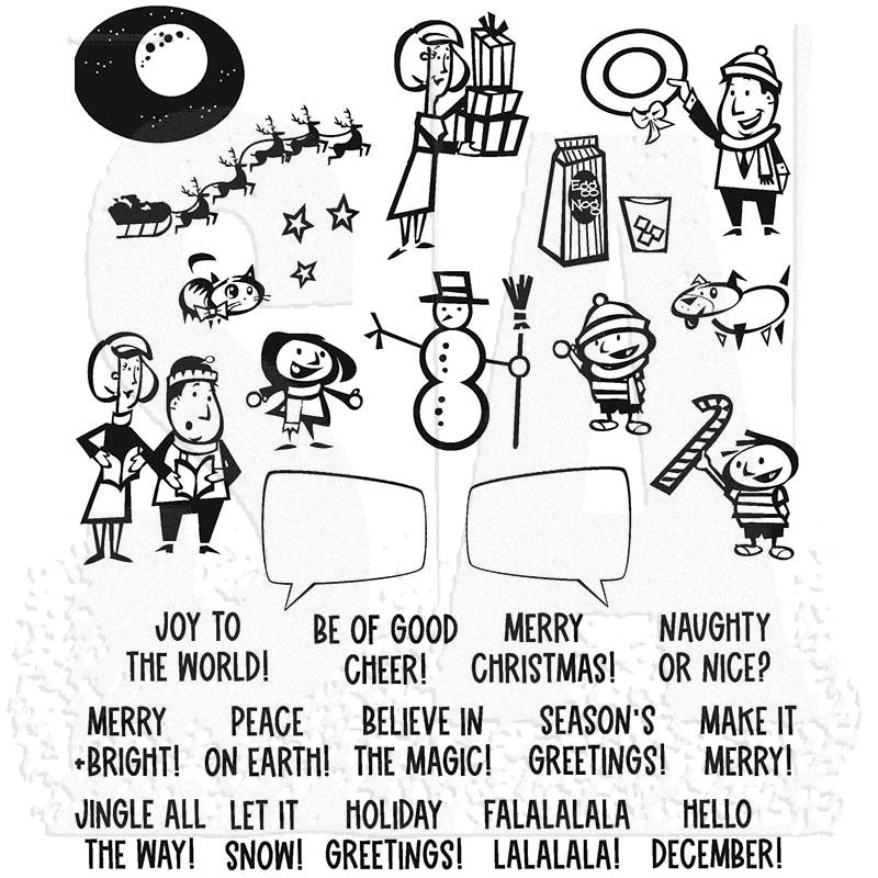Tim Holtz Cling Stamps - CMS473 Christmas Cartoons