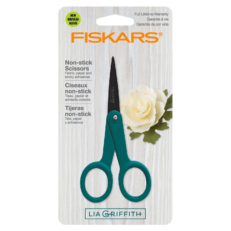 Fiskars Lia Griffith 5" Non-Stick Micro Tip Scissors - Teal