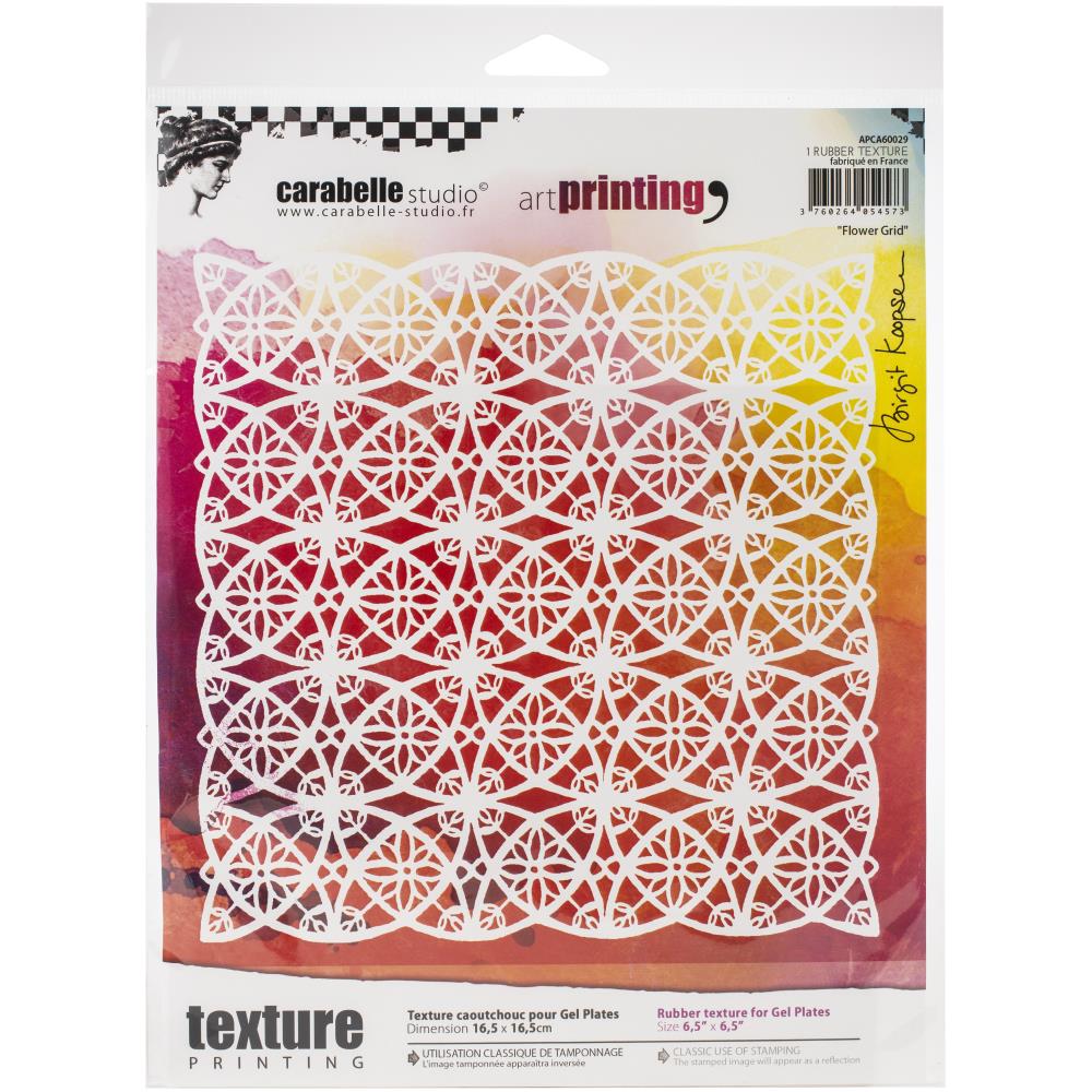 Carabelle Studio Art Printing Square Rubber Texture Plate By Birgit Koopsen - Flower Grid