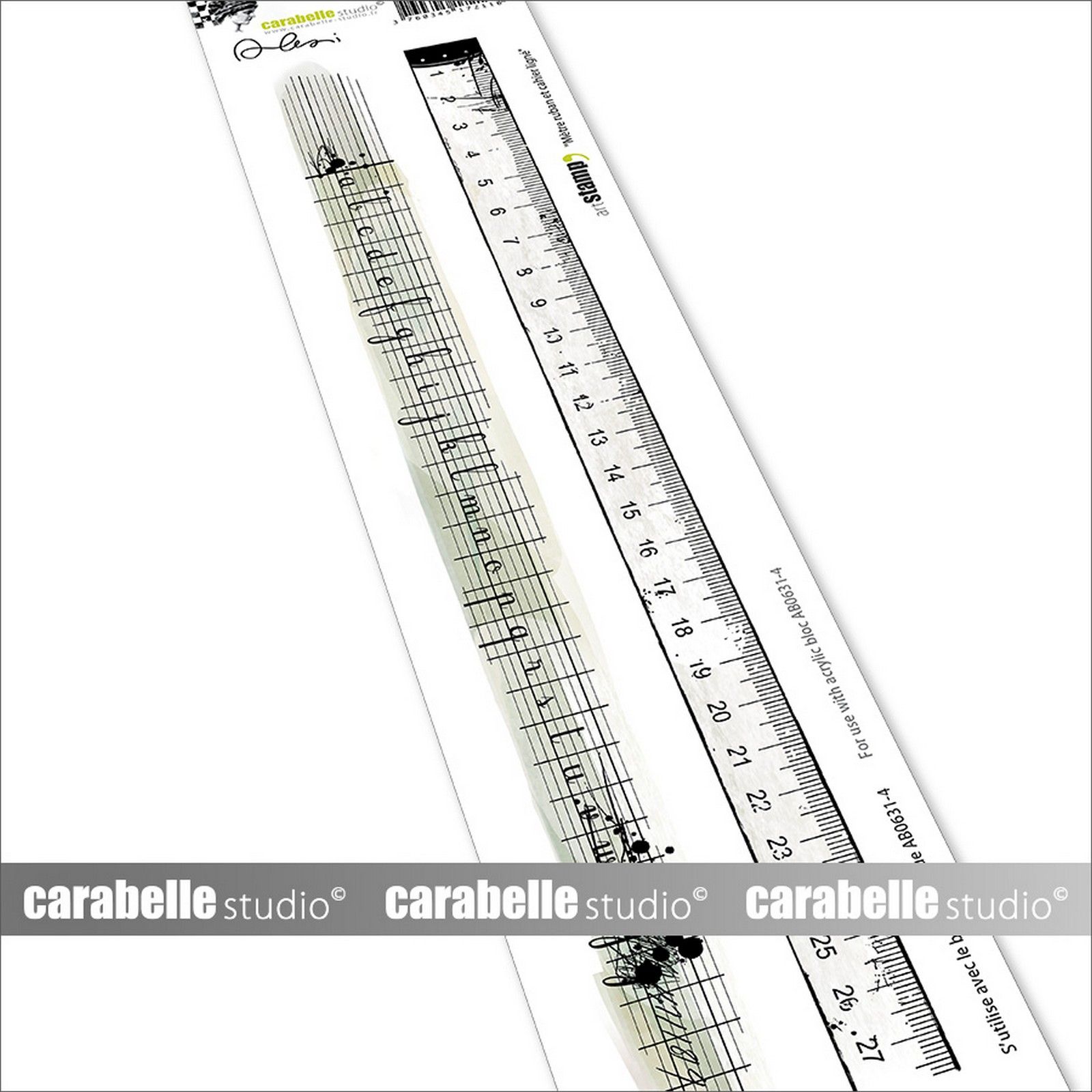Carabelle Studio Cling Stamps - Edge Mètre Ruban Et Cahier Ligné