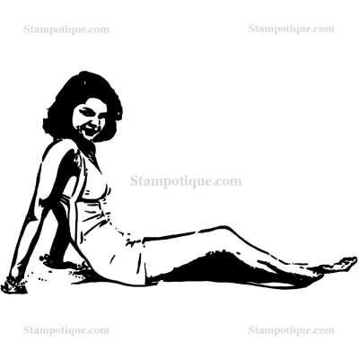 Stampotique Wood Stamp - Beach beauty