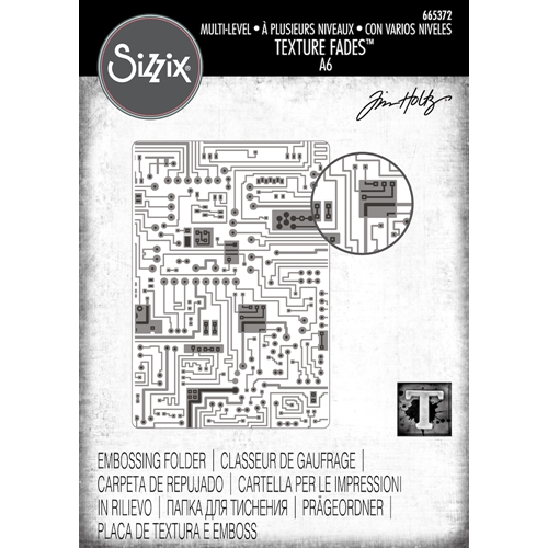 Sizzix Embossing Folder Multi-Level Textured Impressions By Tim Holtz - Circuit