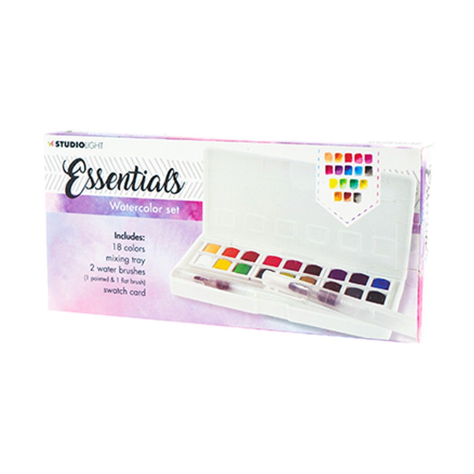 Studio Light Aquarelset 18 Colors and 2 Water Brushes Essentials nr. 01