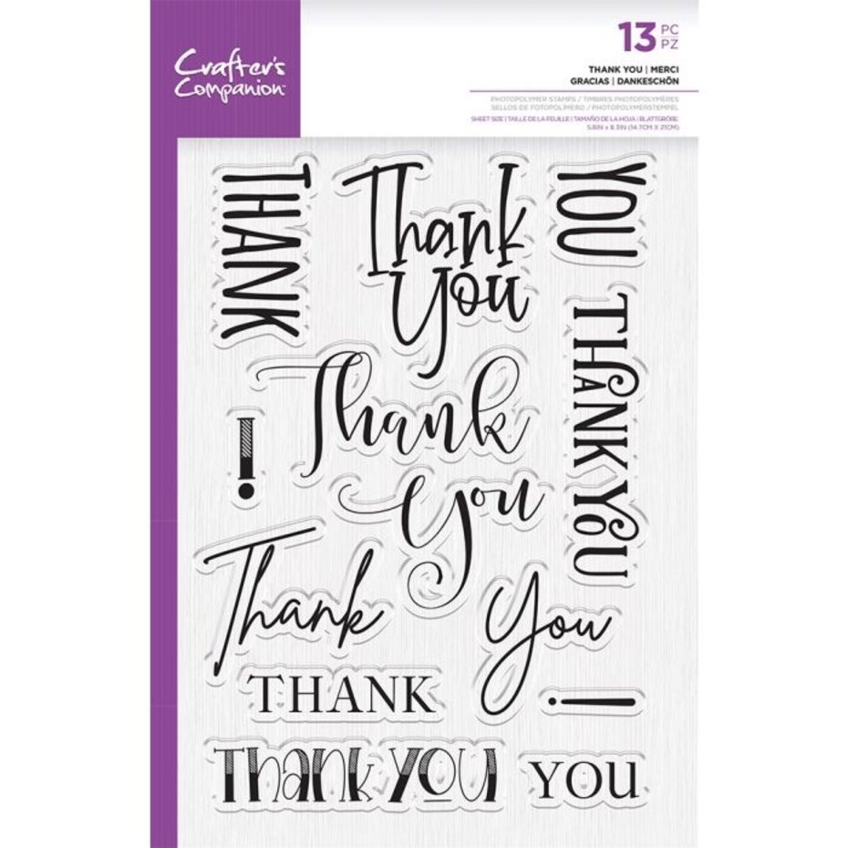 Crafter's Companion Clear Stamps -  Thank You