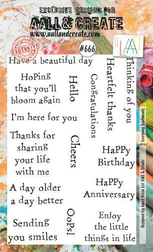 AALL & Create Clear Stamps A6 By Janet Klein - #666 Everyday Sentiments