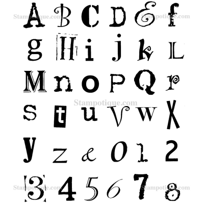 Stampotique Wood Stamp - 9200 Random Acts Alphabet