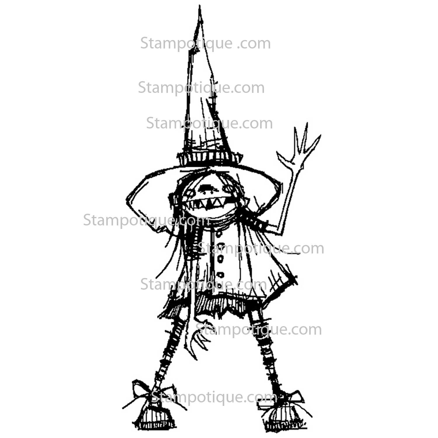 Stampotique Wood Stamp - 6269 Waving Witch