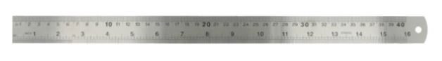 Inox ruler for cardboard paper both cm and inch measurement (40cm - 16")