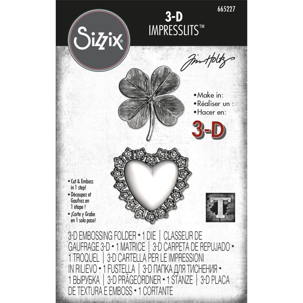 Sizzix 3D Impresslits Embossing Folder By Tim Holtz - Lucky Love
