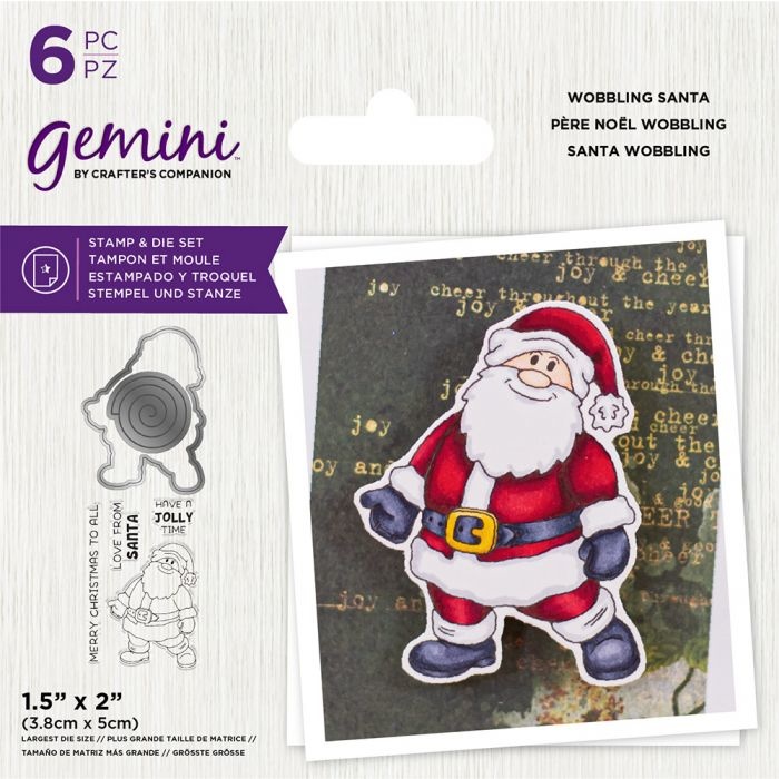 Gemini Clear Stamps & Dies Set - Wobbling Santa