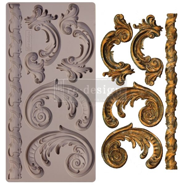 Re-Design with Prima Lilian Scrolls 5x10 Inch Mould