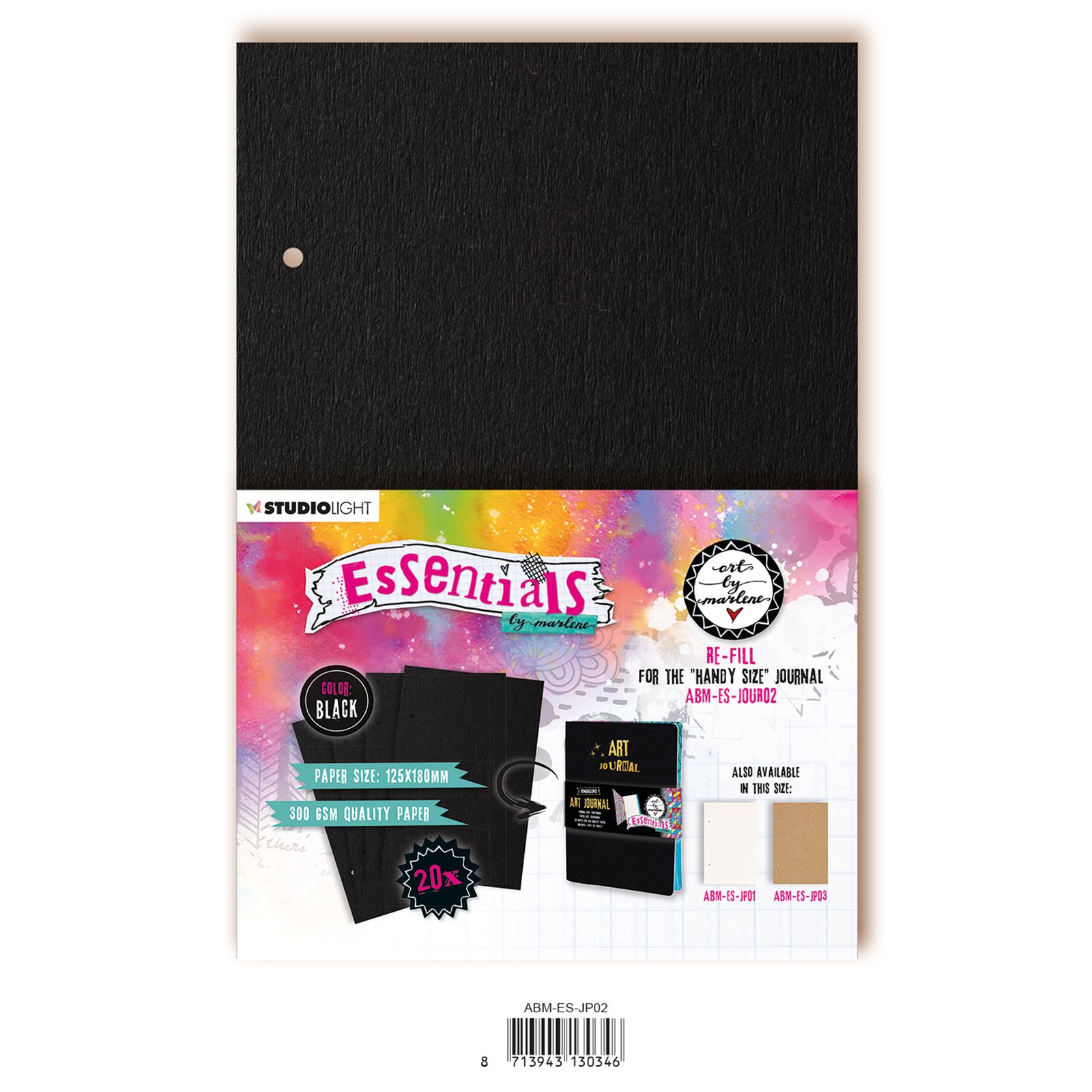 Studio Light Essentials Re-fill Pages for The Handy Size Journal -  Black