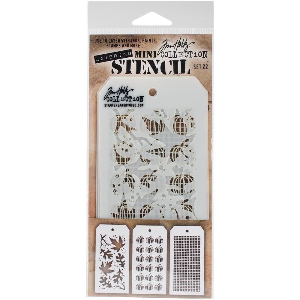 Tim Holtz Mini Layering Stencil Set 3/Pkg - Set #22