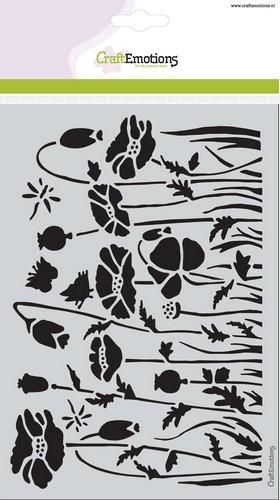 CraftEmotions Stencil Mask A5 - Poppie Fields