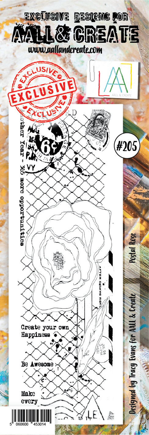 AALL & Create Clear Stamps Border By Tracy Evans - #205 Postal Rose