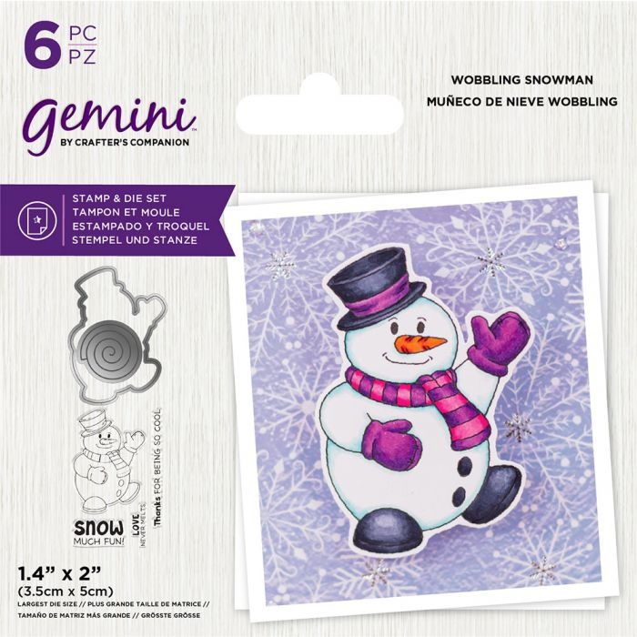 Gemini Clear Stamps & Dies Set - Wobbling Snowman