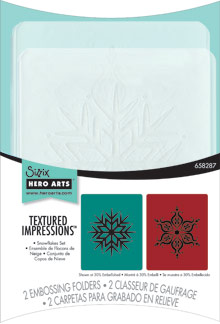 Sizzix Hero Arts Textured Impressions Embossing Folders - Pair Big Snowflakes