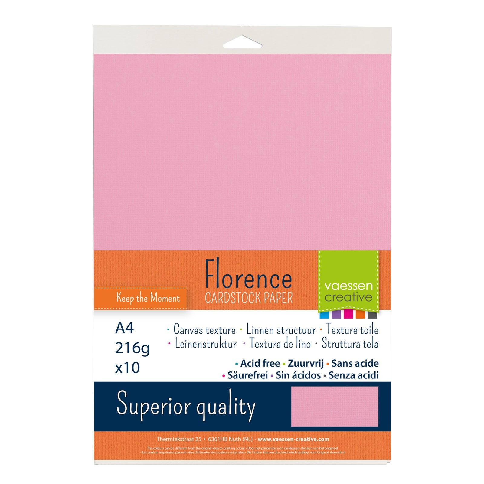 Florence Cardstock 216 gr Texture A4 10/Pkg - Pink