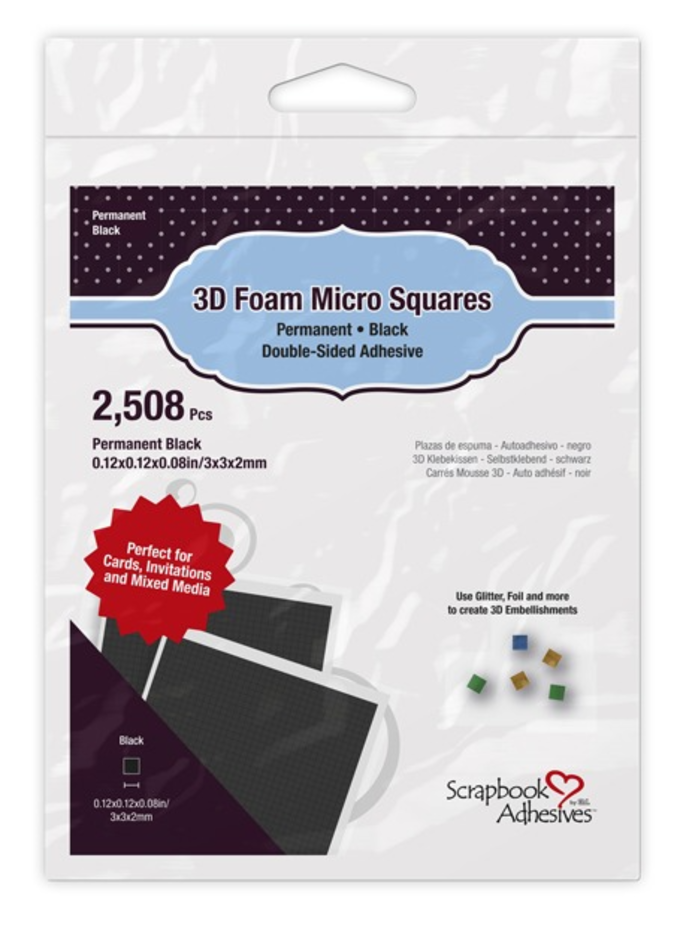 Scrapbook Adhesives 3D Foam Squares Micro Black (2508pcs)