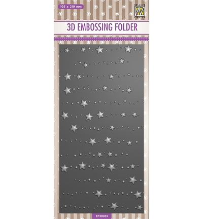 Nellie's Choice 3D Embossing Folder Slimline - Stars & Dots