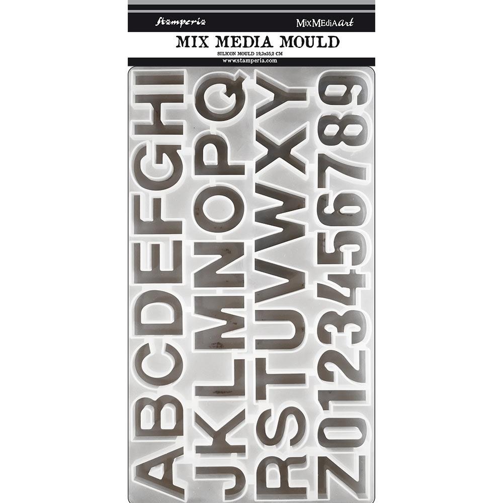 Stamperia Mix Media Silicon Mould 7.59"X13.85" - Alphabet