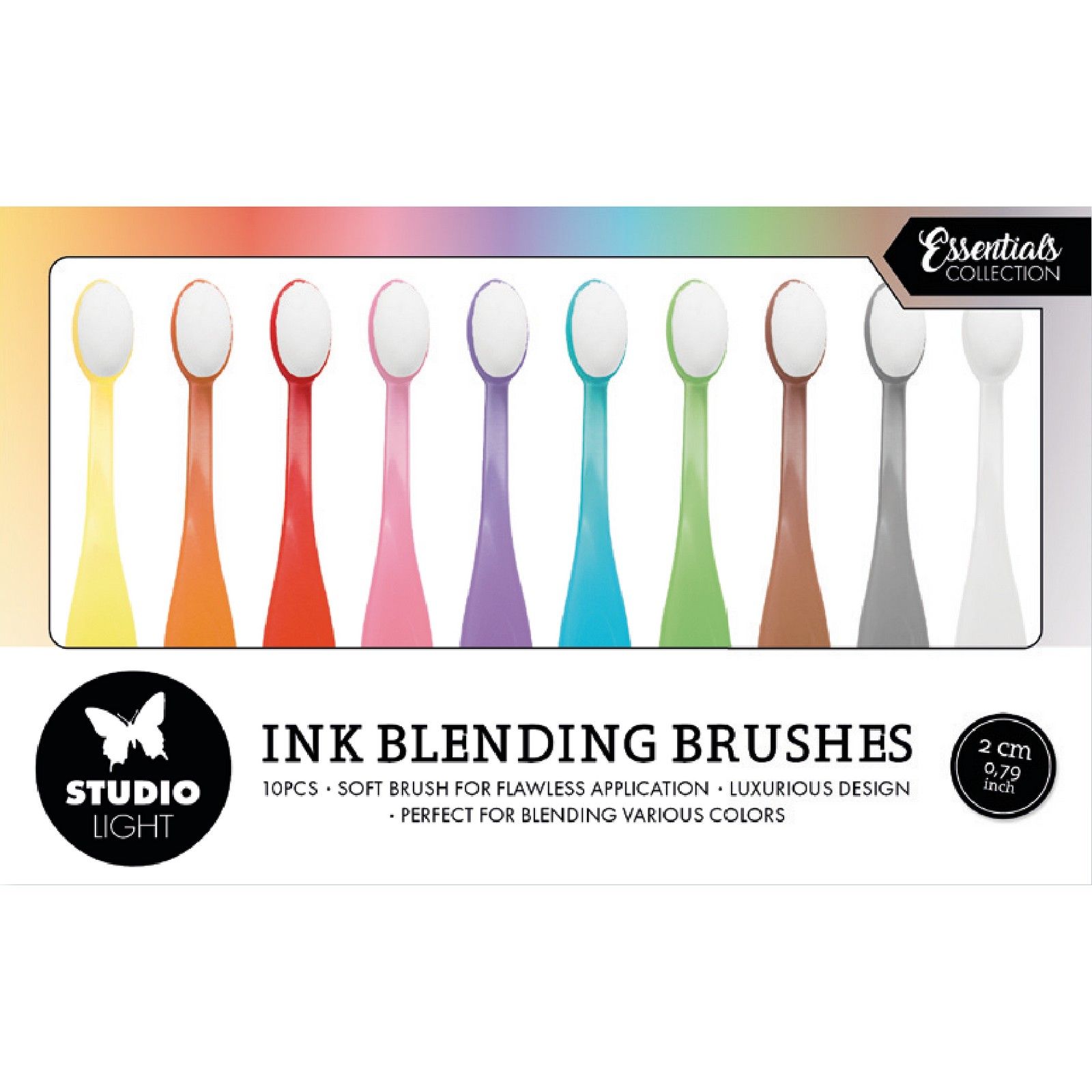 Studio Light Ink Blending Brushes Soft 10/Pkg 2cm