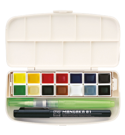 Gansai Tambi Set - Portable 14 Colors + Accessoires