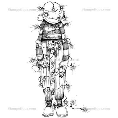 Stampotique Wood Stamp - 6151 Tangled Enthusiasm