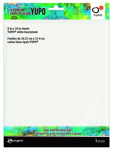 Tim Holtz Alcohol Ink - Yupo Heavy Cardstock 5/Pkg White 20,3x25,4cm