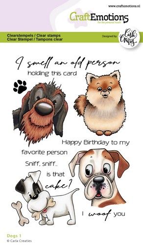 CraftEmotions Clear Stamps A6 - Dogs 1