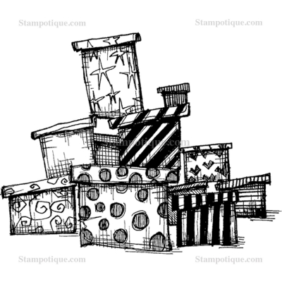 Stampotique Wood Stamp - 6176 Piling Thing