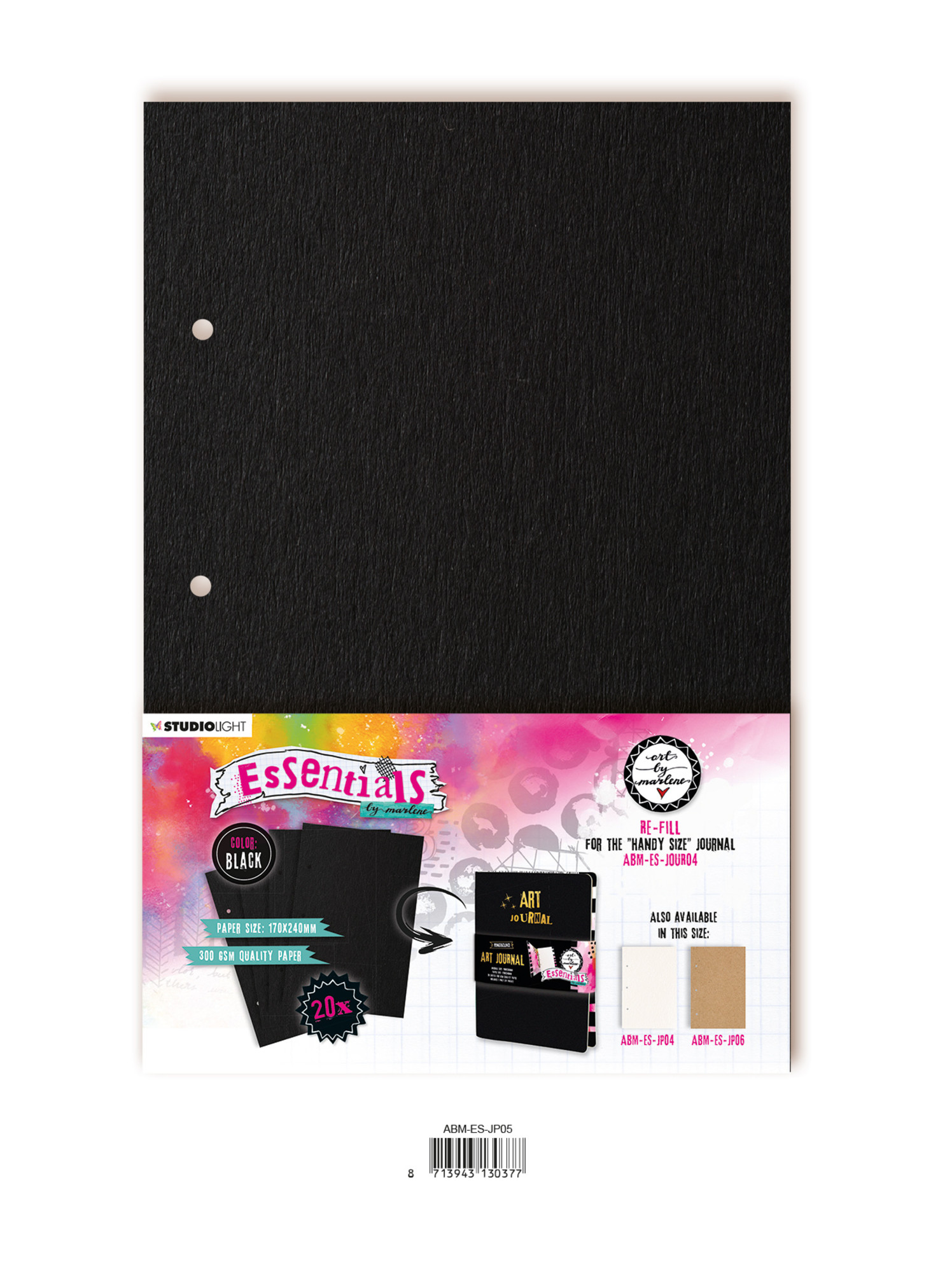 Studio Light Essentials Re-fill Pages for The Perfect Size Journal - Black