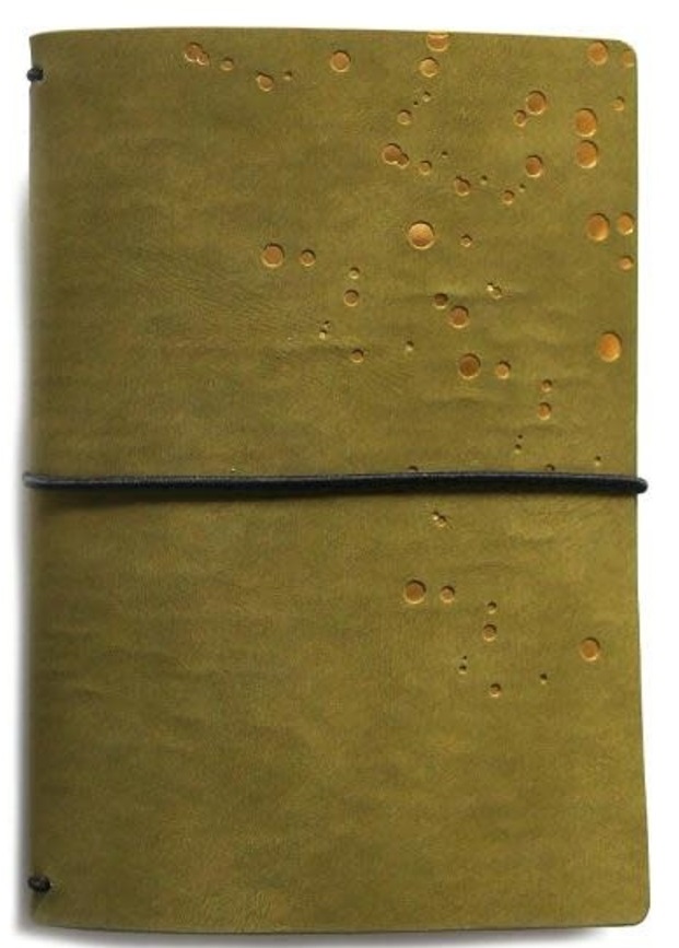 Elizabeth Craft Designs Traveler's Notebook - Olive with Gold Splatter