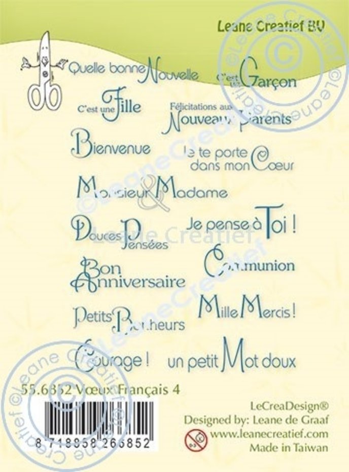 LeCrea Clear Stamp Combi - Franse teksten 4