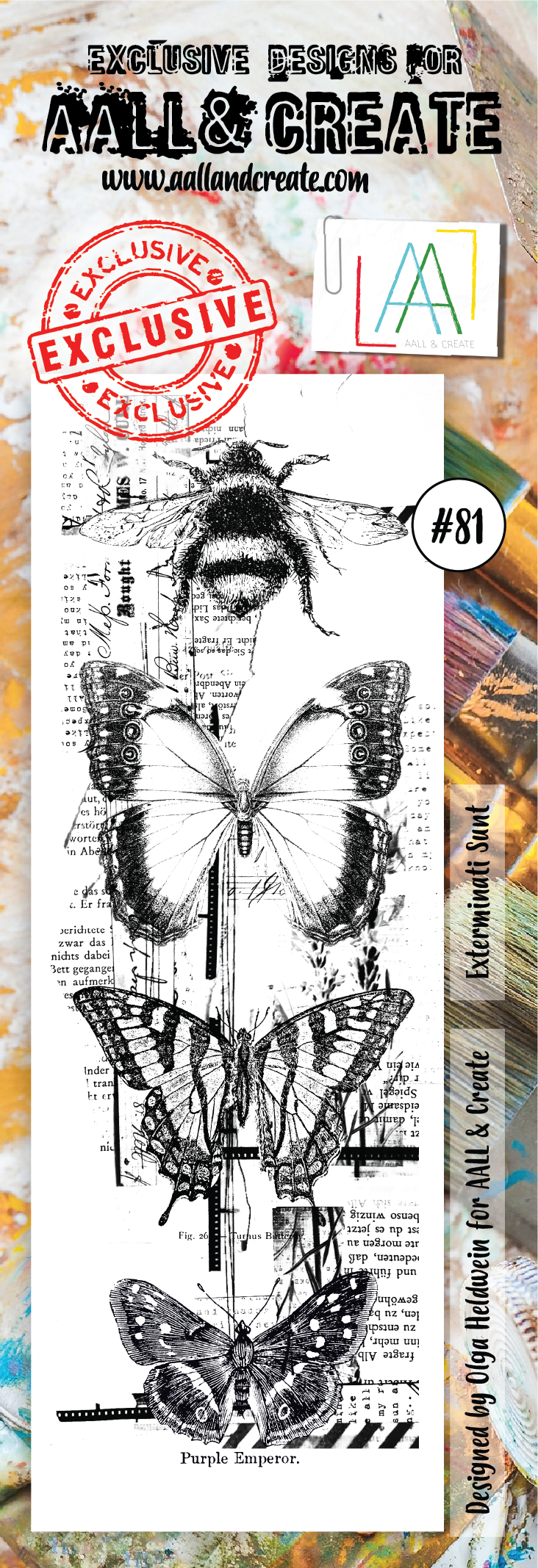 AALL & Create Clear Stamps Border By Olga Heldwein - #81 Exterminati Sunt Butterflies