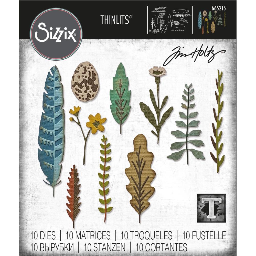 Sizzix Thinlits Dies By Tim Holtz 10/Pkg - Funky Nature