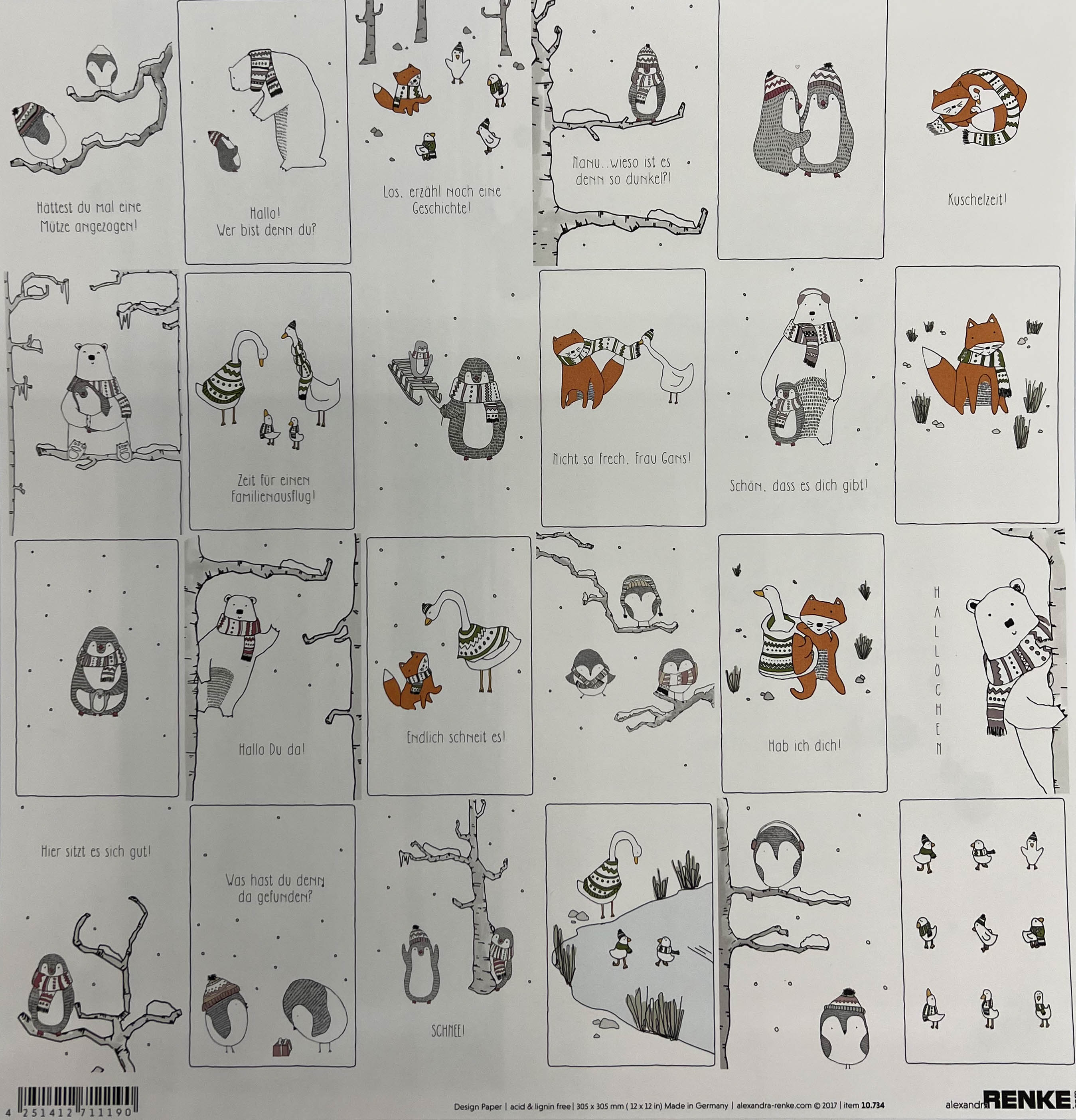 Alexandra Renke Design Paper 12"X12" - Card sheet winter hello