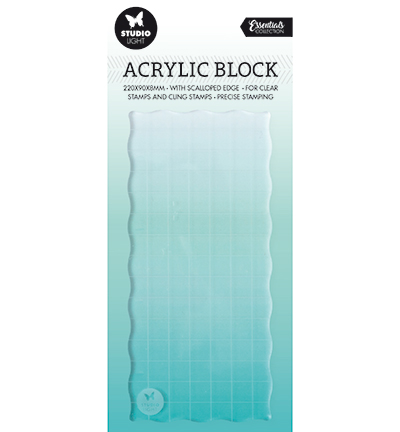 Studio Light Acrylic Stamp Block for clear and cling stamps with grid Essentials 150x70x8mm nr. 02