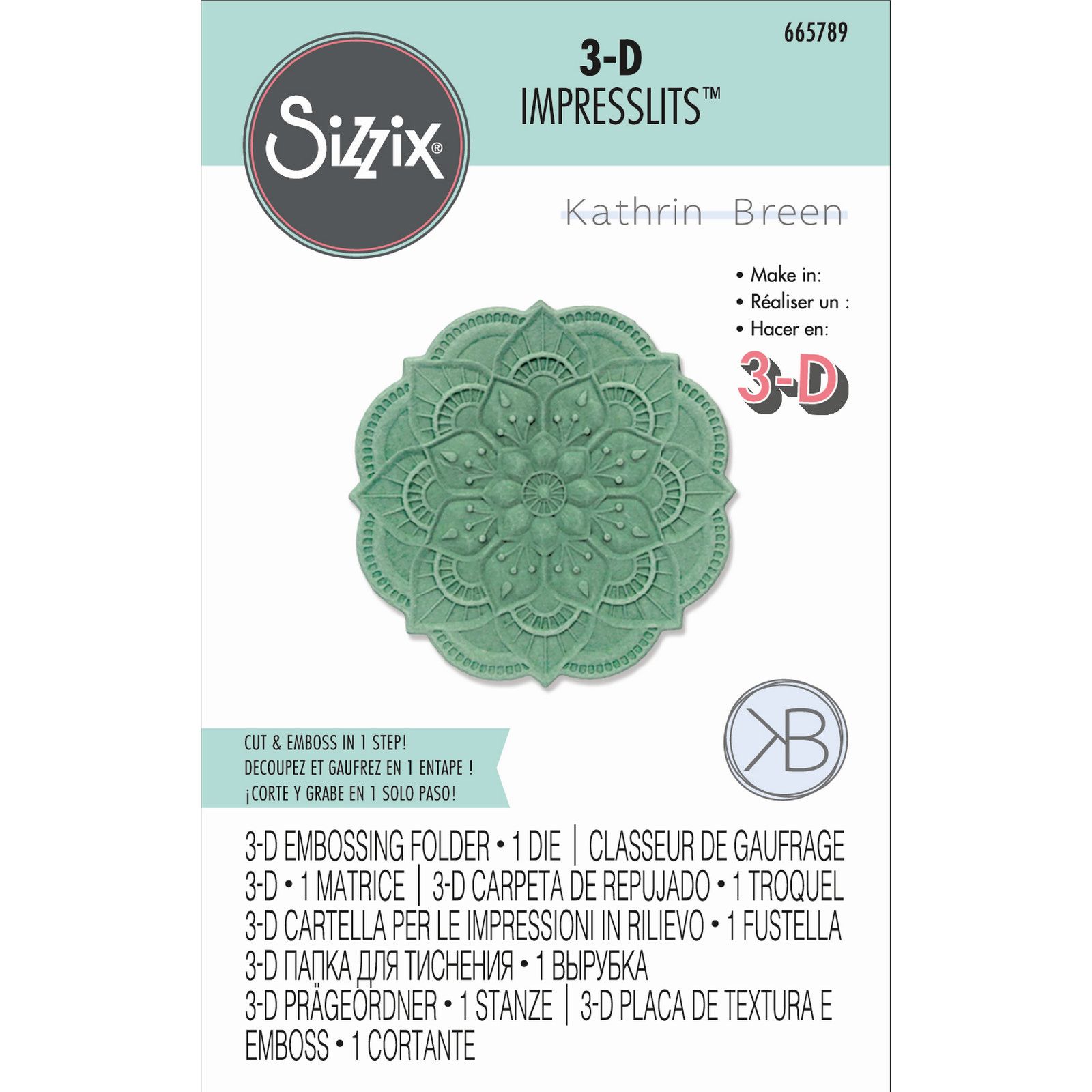 Sizzix 3-D Impresslits Embossing Folder By Kath Breen - Adornment
