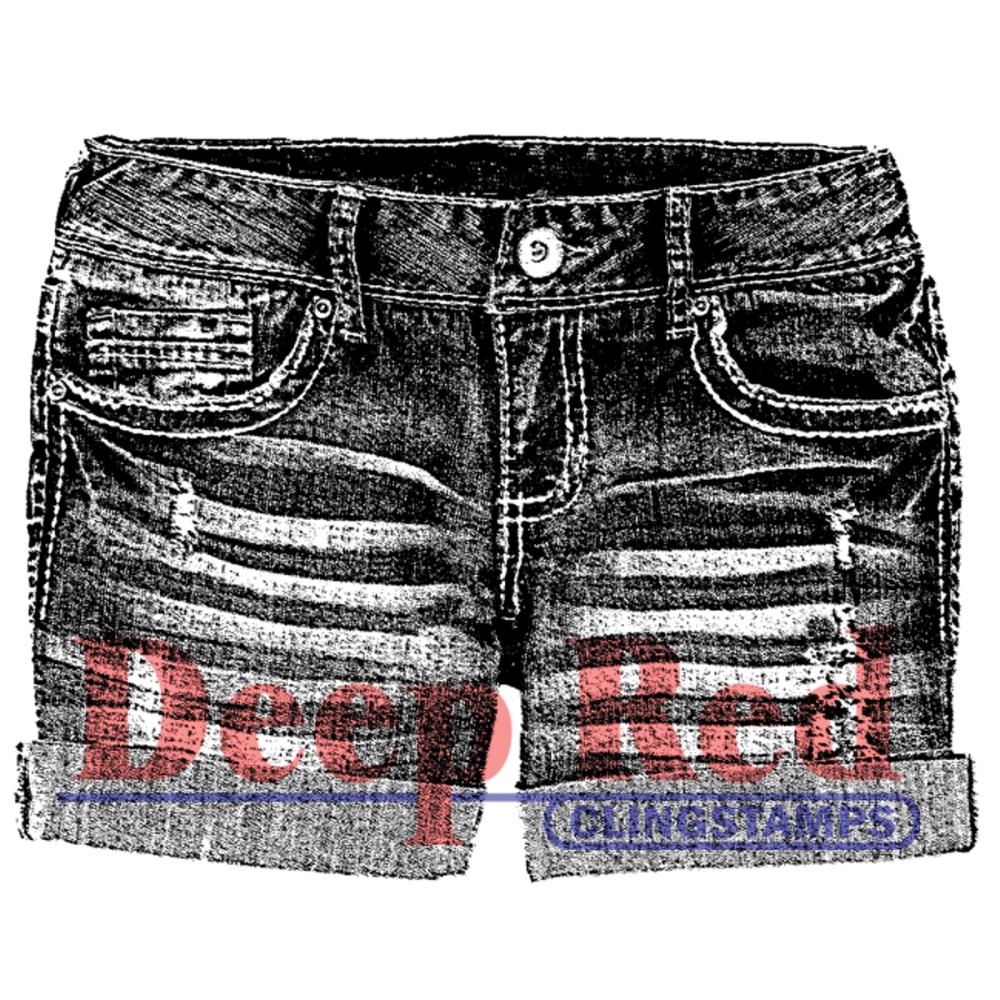 Deep Red Cling Stamps 2.1"X1.7" - Denim Shorts
