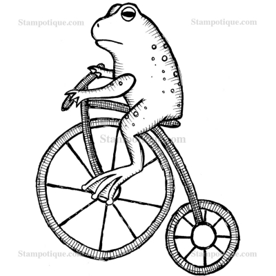 Stampotique Wood Stamp - 4011 Old Timey Frog