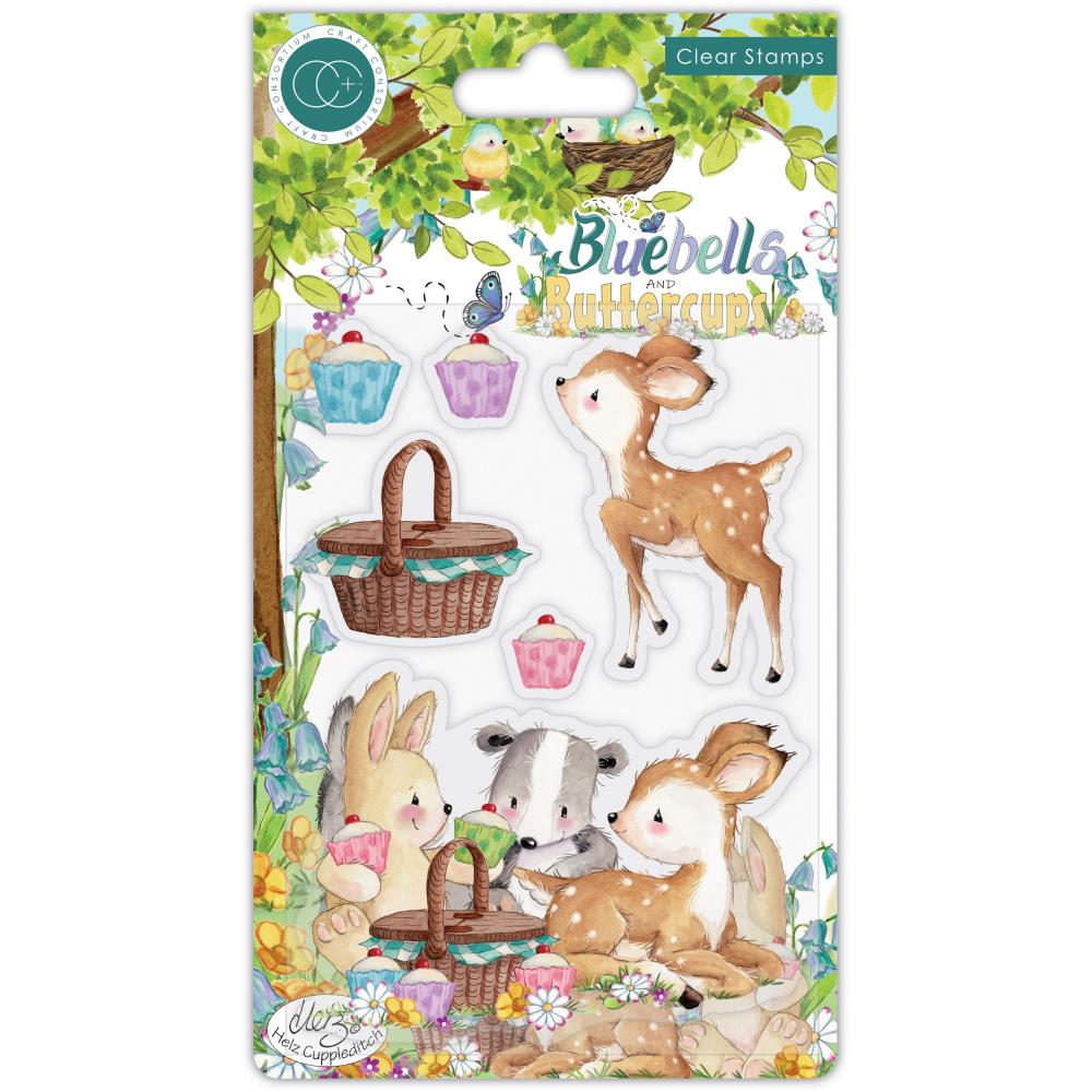 Craft Consortium  Clear Stamps - Bluebells and Buttercups Picnic