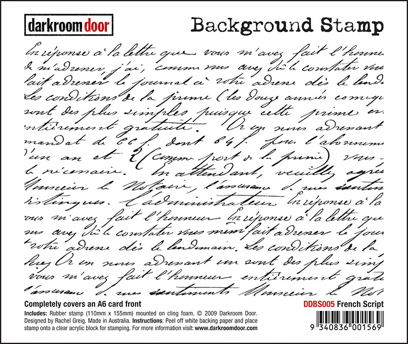 Darkroom Door Rubber Stamp - French Script