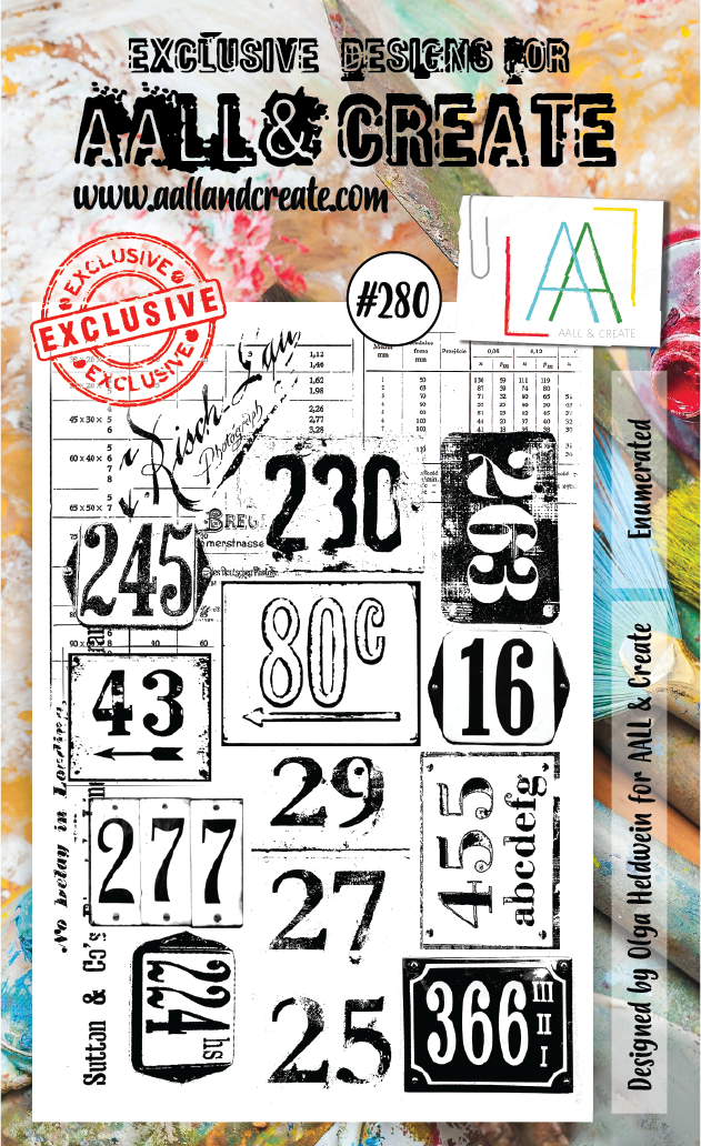 AALL & Create Clear Stamp Set A6 - #280 Enumerated Designed by Olga Heldwein