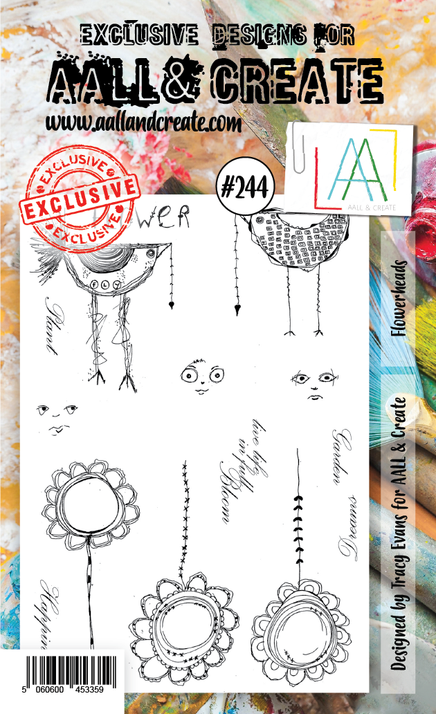 AALL & Create Clear Stamp Set A6 - #244 Flowerheads Designed by Tracy Evans