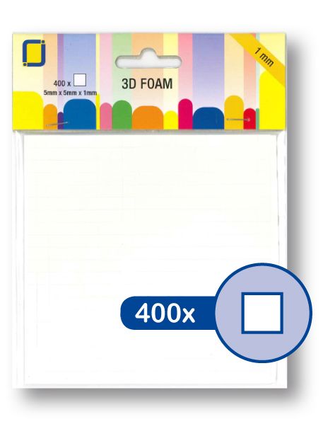 JEJE Produkt 3D Foam Pads/Dots Squares 400/Pkg 5x5x1mm