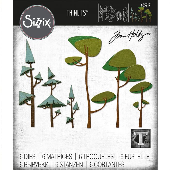 Sizzix Thinlits Dies By Tim Holtz 6/Pkg - Funky Trees
