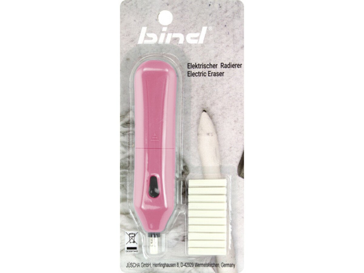 Kangaro Bind Electric Eraser Pink + 10 Refills excl. 2x AAA Batteries