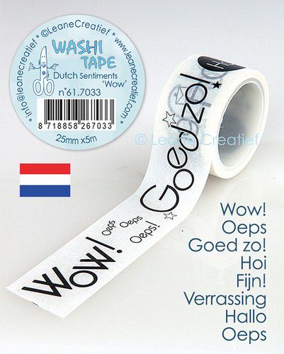 Leane Creatief Washi tape - Nederlandse teksten 1 Wow 25mm x 5m