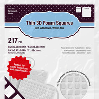 Scrapbook Adhesives Thin 3D Foam Squares White Mix (217pcs)